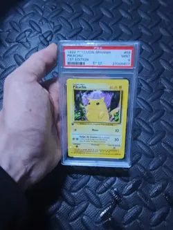 Pikachu Base Set 1st Edition Spanish PSA 9 MINT Pokemon Card - Image 5