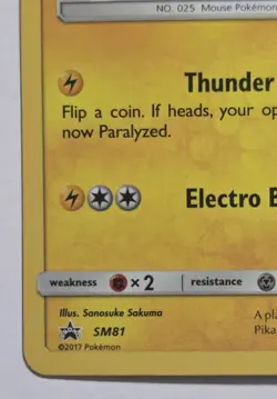 Pikachu SM81 SM Black Star Promo Holo Card - Image 4