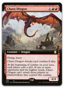 Chaos Dragon (Extended Art) #299 (NM) Forgotten Realms AFC Magic MTG - Image 1