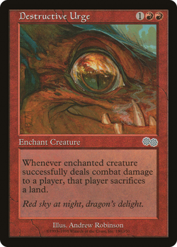 Destructive Urge #180 (HP) Urza's Saga USG Magic MTG - Image 1