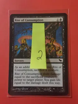 2008 Magic The Gathering Shadowmoor #76 Rite of Consumption, C, Blk, NF, cd2 - Image 3