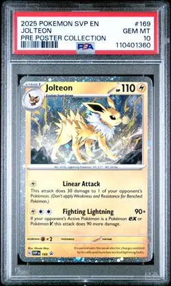 2025 POKEMON SVP EN-SV BLACK STAR PROMO #169 JOLTEON PSA 10 - Image 1