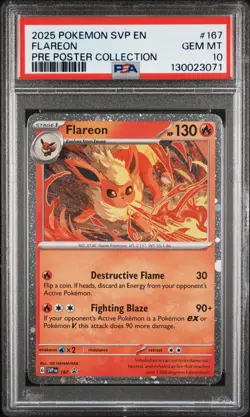 2025 POKEMON SVP EN-SV BLACK STAR PROMO #167 FLAREON PSA 10 - Image 1