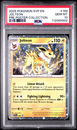2025 POKEMON SVP EN-SV BLACK STAR PROMO #169 JOLTEON PSA 10 - Image 1