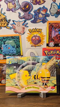 2000 Topps Pokemon The Movie A New Friend #5 Blue Logo NM - Image 1