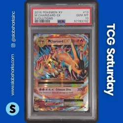 2016 POKEMON XY EVOLUTIONS #13/108 M CHARIZARD EX PSA 10 - Image 1