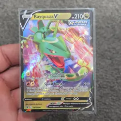 Pokemon Rayquaza V SWSH147 Promo Full Art Rapid Strike Basic HP210 Holo - Image 1