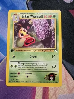 Pokemon TCG Erika's Weepinbell 49/132 Gym Heroes 1st Edition LP - Image 1