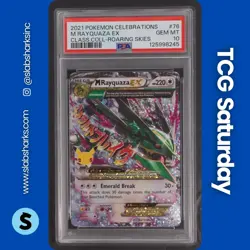 2021 POKEMON SWSH CELEBRATIONS CLASSIC COLLECTION #76/108 M RAYQUAZA EX PSA 10 - Image 1