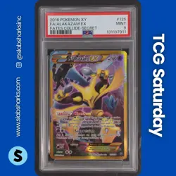 2016 POKEMON XY FATES COLLIDE #125/124 ALAKAZAM EX FULL ART SECRET RARE PSA 9 - Image 1