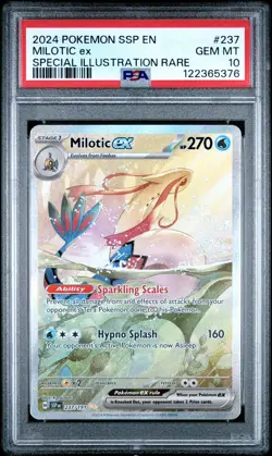 2024 POKEMON SSP EN-SURGING SPARKS SPECIAL ILLUSTRATION RARE MILOTIC EX PSA 10 - Image 1