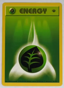 Grass Energy 099/102 Base Set 1st Edition (Shadowless) Regular Pokemon TCG - Image 1