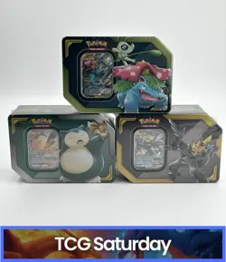 POKEMON SUN & MOON TEAM UP TINS VENUSAUR/SNORLAX/ZEKROM - LOT OF 3 SEALED - Image 1