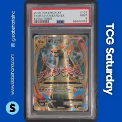 2016 POKEMON XY EVOLUTIONS #101/108 M CHARIZARD EX FULL ART ULTRA RARE PSA 9 - Image 1