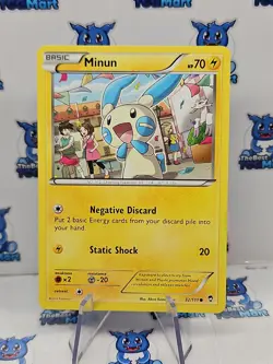 Minun 32/111 Furious Fists Pokemon LP - Image 1
