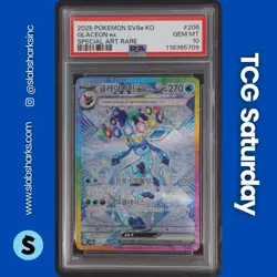 2024 POKEMON KOREAN TERASTAL FEST EX #206/187 GLACEON EX SPECIAL ART RARE PSA 10 - Image 1