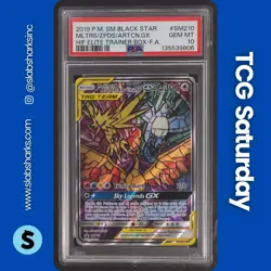 2016 POKEMON SM BLACK STAR PROMO #SM210 MOLTRES ZAPDOS ARTICUNO TAG TEAM PSA 10 - Image 1