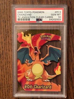2000 TOPPS Pokemon CHARIZARD TV Animated Clear Cards PSA 10 PSA Cert # 54202933 - Image 2