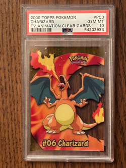 2000 TOPPS Pokemon CHARIZARD TV Animated Clear Cards PSA 10 PSA Cert # 54202933 - Image 3