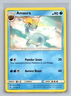 Amaura Normal Uncommon SM - Forbidden Light SM06 Water 27/131 Pokemon Card TCG - Image 1