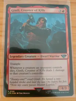 MTG Gimli, Counter of Kills (FOIL) 0129 Lord of the Rings M/NM Free UK P&P - Image 1