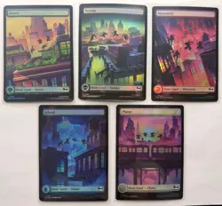 MTG Teenage Mutant Ninja Turtles TMNT- Full Art FOIL Land Lot (#191-196) - Image 1