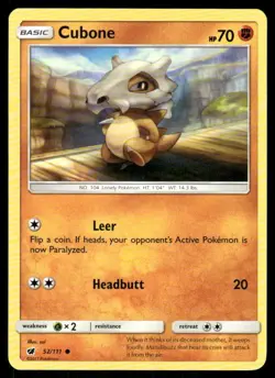 Cubone 52/111 Crimson Invasion Pokemon TCG trading card - Image 1