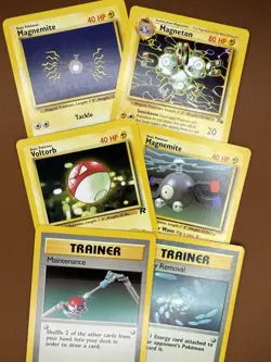 Pokemon TCG Base Team Rocket Fossil Magnemite Magneton Voltorb 6 Card Lot - Image 1