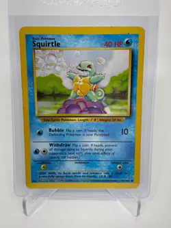 Pokemon Squirtle 63/102 – Base Set Unlimited (1999) Non-Holo - Image 1