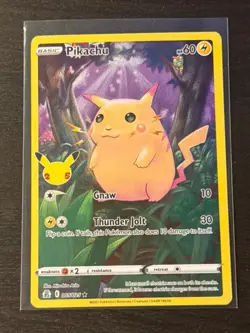Pikachu 005/025 Celebrations Full Art Ultra Rare Holo Pokemon Card NM - Image 1