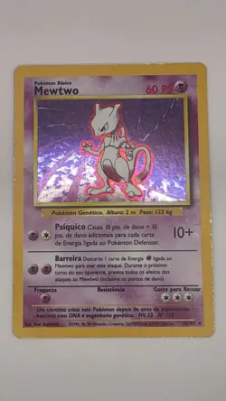 Pokemon TCG Mewtwo Base Set Holo Rare Card 10/102 Vintage LP - Image 1