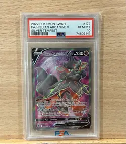 Pokemon TCG Hisuian Arcanine v Full Art #179/195 Silver Tempest Psa 10 - Image 1