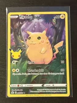 Pikachu 005/025 Celebrations Full Art Ultra Rare Holo Pokemon Card NM - Image 1