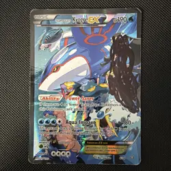 Damaged Pokemon Team Aqua's Kyogre EX Full Art Ultra Rare Holo Double CrisisCard - Image 1