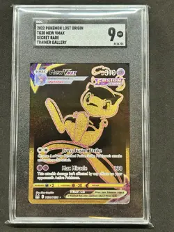 2022 Pokemon Lost Origin TG30 Mew VMAX Secret Rare SGC 9 - Image 1