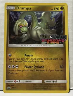 2017 Pokemon Black Star Promo Sun & Moon Stamped Guardians Rising Drampa SM21 - Image 1