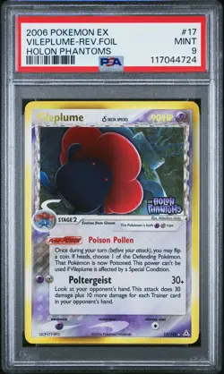 Vileplume-Rev.Foil Pokemon Ex Holon Phantoms 17 NM PSA 9 - Image 1