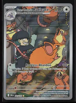 Team Rocket's Raticate 202/182 Destined Rivals Illustration Rare Pokemon TCG NM - Image 1