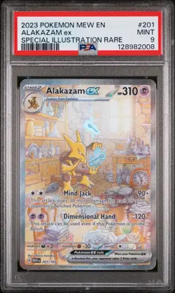 2023 Pokemon Mew EN Special Illustration Rare #201 Alakazam Ex PSA 9 MINT - Image 1