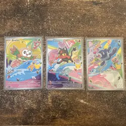 Rowlet, Litten & Popplio First Partner Illustration Collection Promo Set Pokemon - Image 1