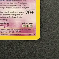 Pokemon TCG Slowking 14/111 Neo Genesis Unlimited Holo Rare - MP - Image 2