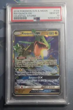 PSA 10 Rayquaza GX 109/168 - Pokemon S &M Celestial Storm - Image 1