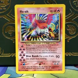 2001 Pokemon TCG Ho-Oh Neo Revelation Holo SWIRL 7/64 Rare NM/LP+ - Image 1