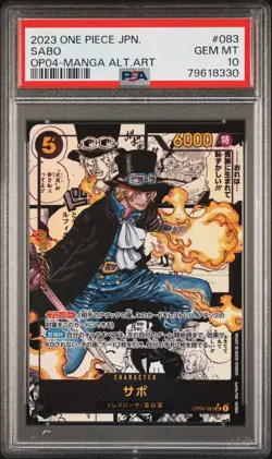 MANGA ALT ART SABO One Piece 2023 OP04-083 Kingdom of Intrigue Japanese PSA 10 - Image 1