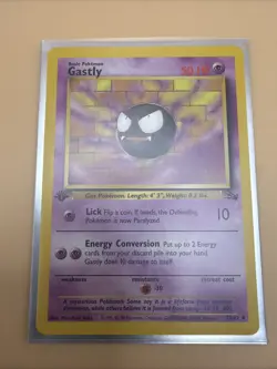 Pokemon TCG Gastly Fossil, 1st Edition Uncommon Card 33/62 - Image 1