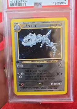 Psa Graded Holo First Edition Steelix Pokemon Card 15/111 - Image 1