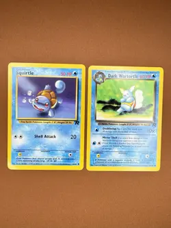 Pokemon TCG Team Rocket Squirtle Dark Wartortle 2 Card Lot 2000 - Image 1
