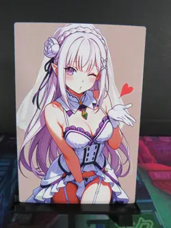 Emilia Re: Zero Starting Life Custom Art Card NM Anime Sexy Waifu Collectible - Image 1