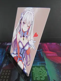 Emilia Re: Zero Starting Life Custom Art Card NM Anime Sexy Waifu Collectible - Image 2