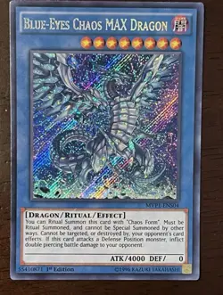 YuGiOh Blue-Eyes Chaos MAX Dragon Secret Rare 1st Ed MVP1-ENS04 Holo Card - Image 1